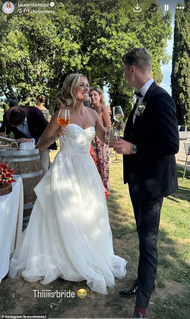 The blonde beauty beamed as she exchanged vows with Rohan in an exquisite outdoor ceremony surrounded by friends and family