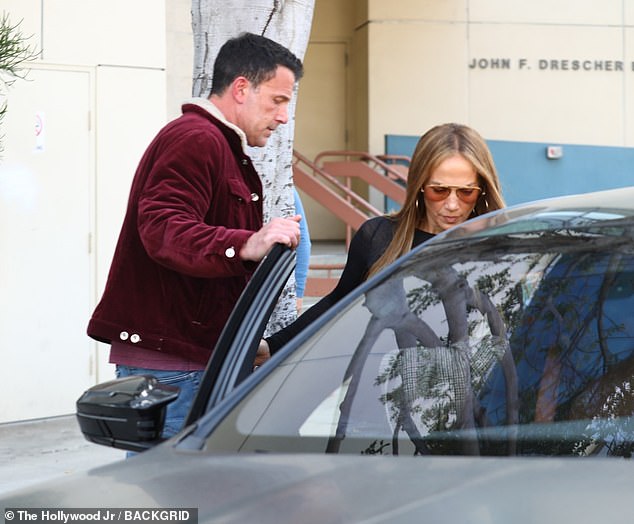 Affleck held the car door open for his wife as they left the venue