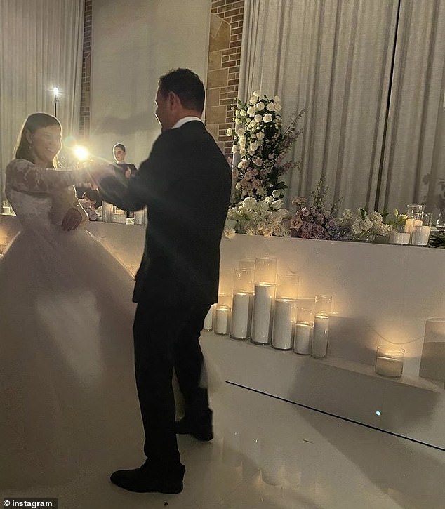 Brittany Higgins shared a dance with her father, Matthew Higgins, during the reception on Saturday