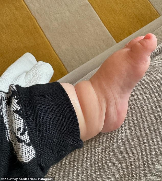 Kourtney recently shared a glimpse of one of Rocky's little feet – before the little one turns seven months old next June