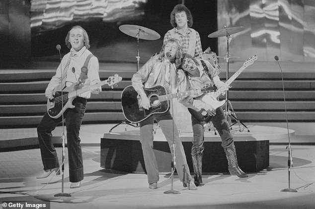 Colin was the longest-standing member of Black Lace, who were famous for their hit songs Agadoo and Do the Conga (Colin pictured with bandmates Alan Barton, Steve Scholey and Nigel Scott in 1979)