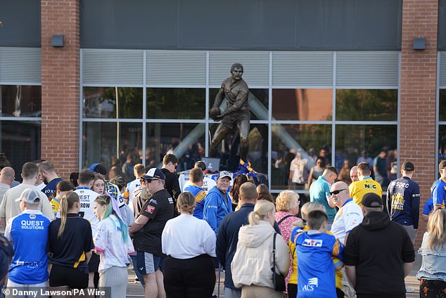 Dozens of people gathered outside Leeds Rhinos' Headingley stadium to pay their respects