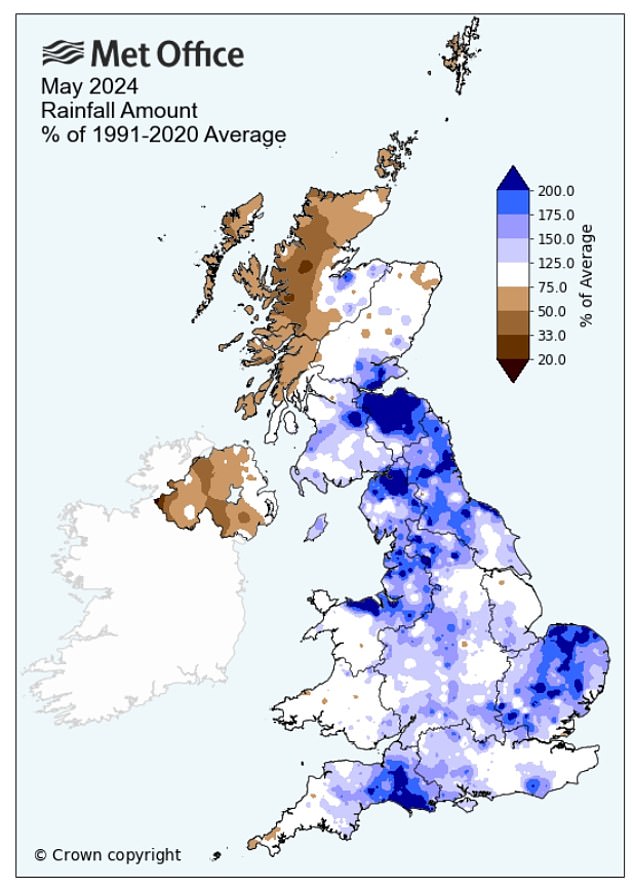 In March, April and May, the country received an average of 301.7 mm of rain, almost a third (32 percent) more than usual for the season.  It was the wettest spring since 1986 and the sixth wettest on record