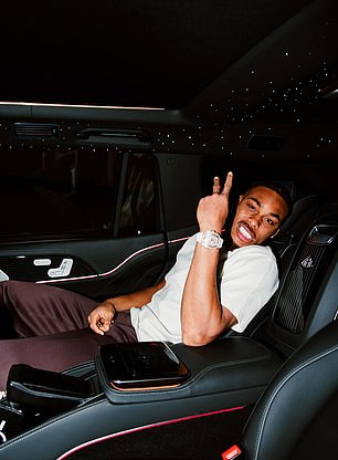 Jefferson poses in his car for a recent Instagram photo