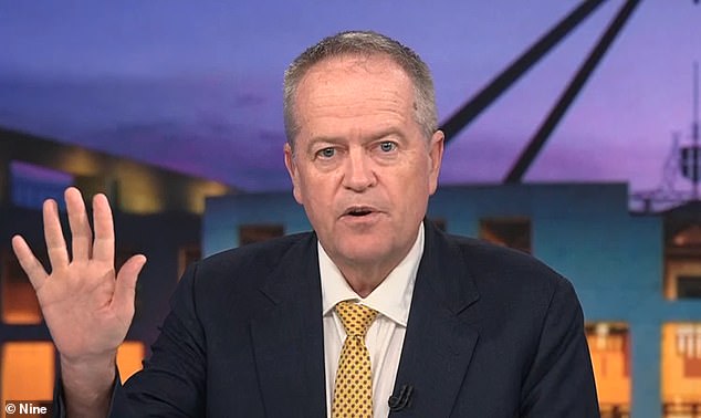 Mr Shorten (pictured) defended his action against 'crooks' defrauding the NDIS and criticized Langdon for repeatedly interrupting him