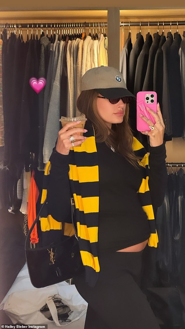 And Bieber posted this selfie from her closet