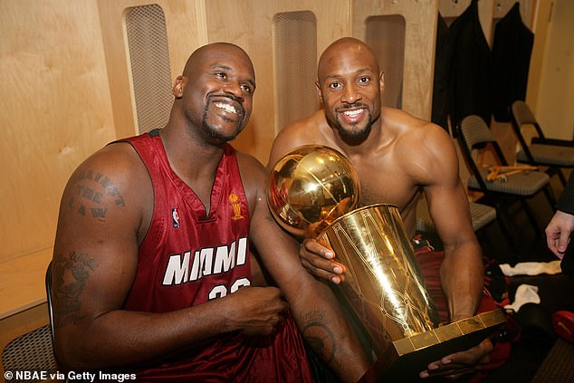 Mourning (right) won an NBA championship with the Heat in '06 with Shaquille O'Neal (left)