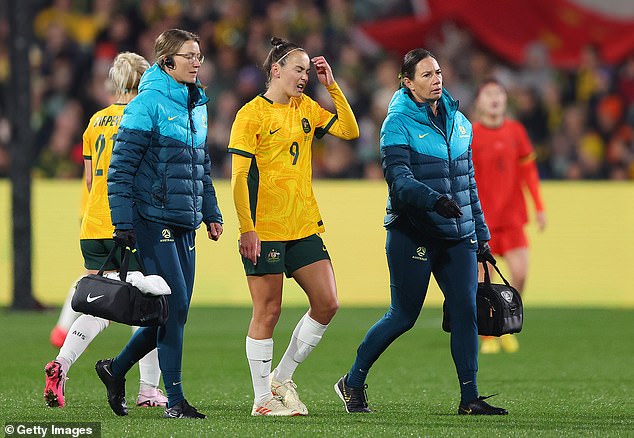 Selectors also gave Caitlin Foord time to prove her fitness after she was held out of Monday night's win over China after injuring her hamstring (pictured)