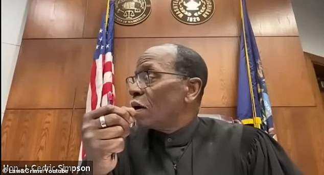 'Mr.  Harris, are you driving?'  Simpson asks in the clip — which ended with Harris' bail being revoked and Simpson ordering him to surrender to authorities by 6 p.m.