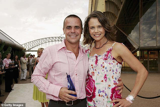 Angus Hawley (left) died in 2015 after suffering a heart attack during a business trip to New York.  He was 46 years old.  Pictured with Antonia Kidman in 2006