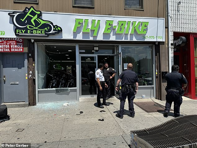 Police were called to intervene after the suspect attacked staff members and vandalized the store