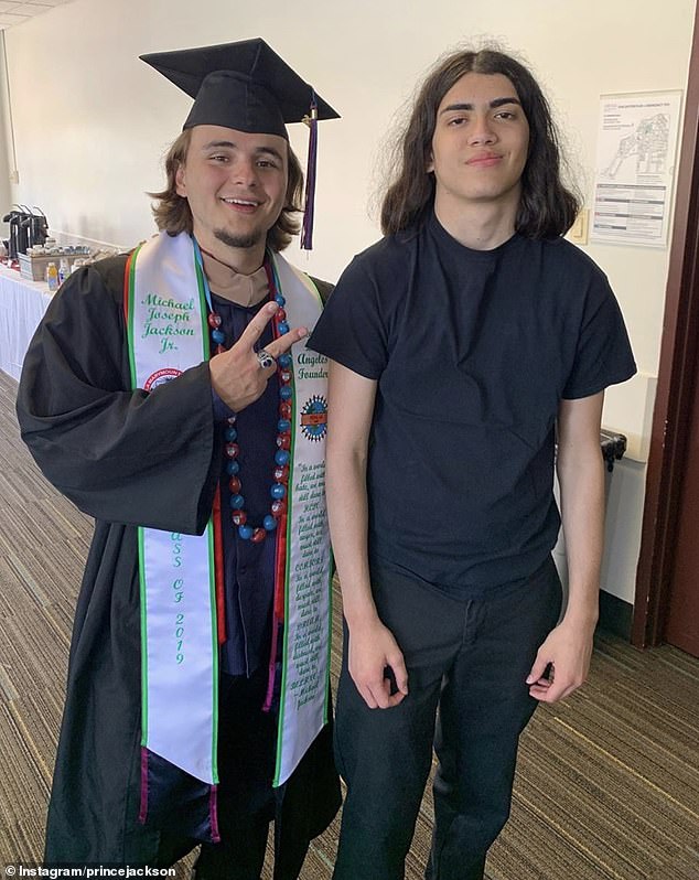 Prince graduated from Loyola Marymount University in 2019 with a bachelor's degree in business administration (photo at graduation with brother Bigi)