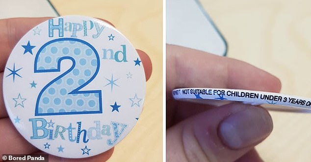 One mother noted that her child's second birthday badge was not suitable for children under the age of three