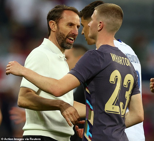 Gareth Southgate was effusive in his praise for Wharton, praising his 'quality on the ball'