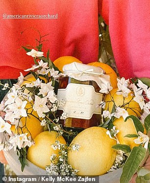 Meghan's strawberry jam was launched in April.  Pictured is a basket sent to Kelly McKee Zajfen