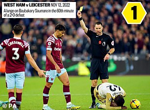 Paqueta was shown a yellow card for a lunge on Bobakary Soumare during a match against Leicester in 2022