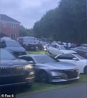 Video showed hundreds of vehicles parked outside and on surrounding streets