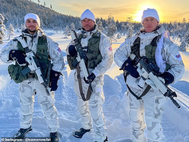 Cameron (left) struggled with the Arctic's brutal subzero temperatures, and was also at risk of hypothermia after contracting a viral infection