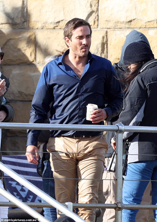 Ryan also drank a hot drink between takes