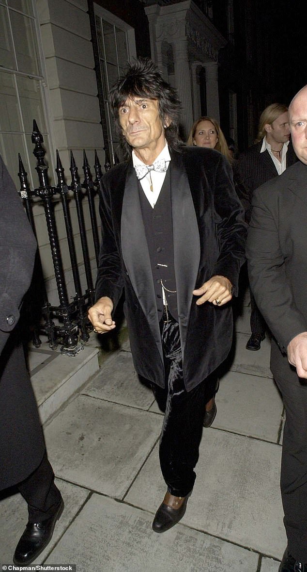 Rolling Stones legend Ronnie Wood was also in attendance at the bash