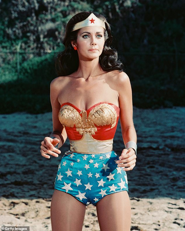 Pictured on the set of Wonder Woman in 1977