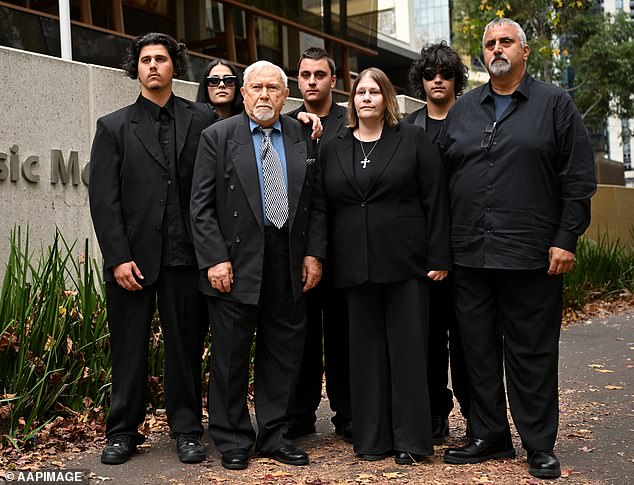 Family members of George Diamond are pictured.  From left to right: Perry, Eva, George, Christian, Shayla, Isiah and Vic Diamond