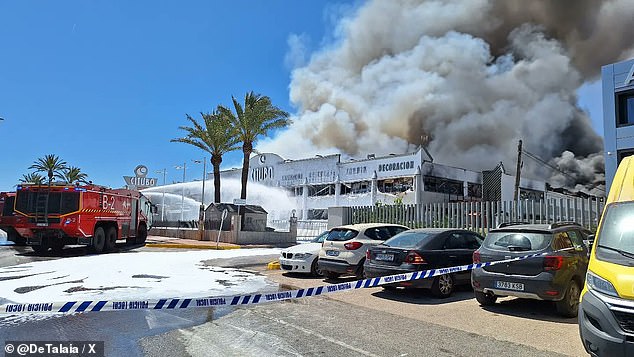 The Sant Josep City Council, the local government, said the warehouse was destroyed in the fire and is expected to collapse soon