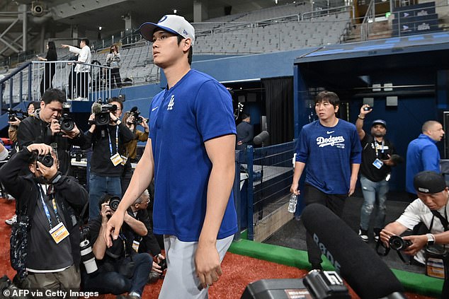 Ohtani (center) and Mizuhara (right) began working with the Los Angeles Angels