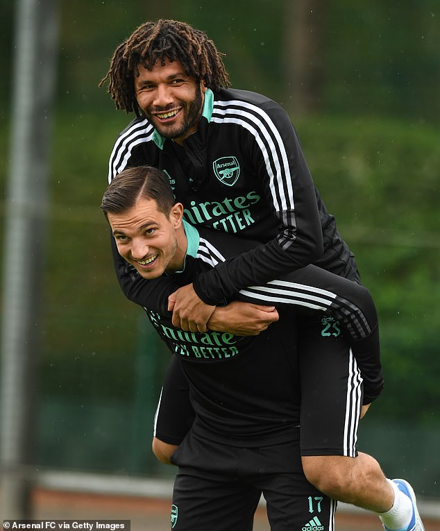 Mohamed Elneny (above) and Cedric Soares (below) are both heading for the exit later this month