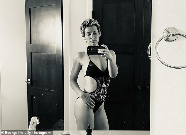 A selfie from Instagram while she was practicing for her film roles in a swimsuit