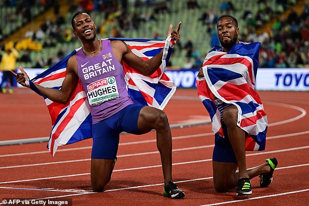 Mail Sport understands the Beeb have only managed to secure a digital package (Zharnel Hughes and Nethaanel Mitchell-Blake, pictured left and right at the 2022 tournament)