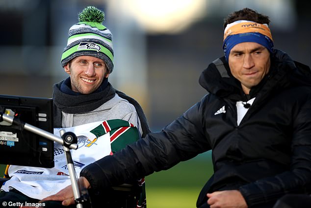 He was diagnosed with motor neurone disease in 2019, just two years after retiring from a 17-season rugby league career (pictured with his friend Kevin Sinfield)