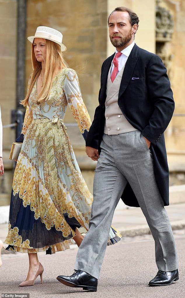 James credits Ella with introducing him to his wife Alizee, when the pair met when the pup 'came to her' in 2018.  Above: The couple pictured in 2019