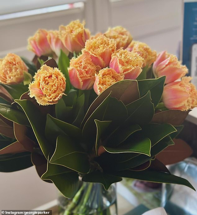 She shared a photo of flowers she had received as she praised her family, friends and workplace for their support during her health struggles.