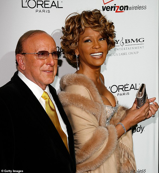 Other speakers at the event included Houston's longtime friend, producer and mentor Clive Davis (pictured with her in 2007), as well as her cousin Dionne Warwick, her music director Rickey Minor and her security guard Ray Watson.