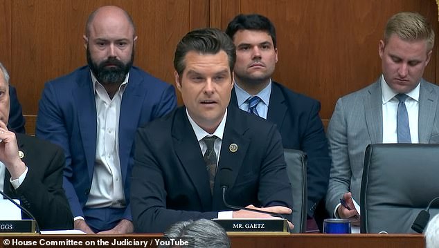 Gaetz made the connection a focus of his questions during the hearing