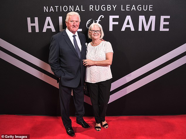 Warren, 80, said the rumors were 'absolutely nonsense' and he remains happily retired (pictured left, as he was inducted into the NRL Hall of Fame in 2019)