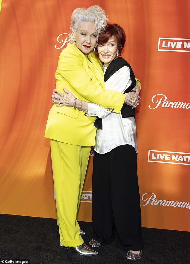 Cyndi – who attended her Hand and Footprint Ceremony at the TCL Chinese Theater in Hollywood earlier in the day – was joined by Sharon, 71