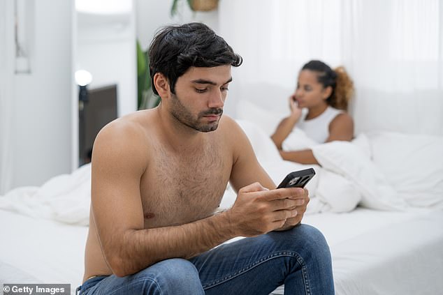 One of the main signs of a cheater is being glued to his phone and even taking it into the bathroom