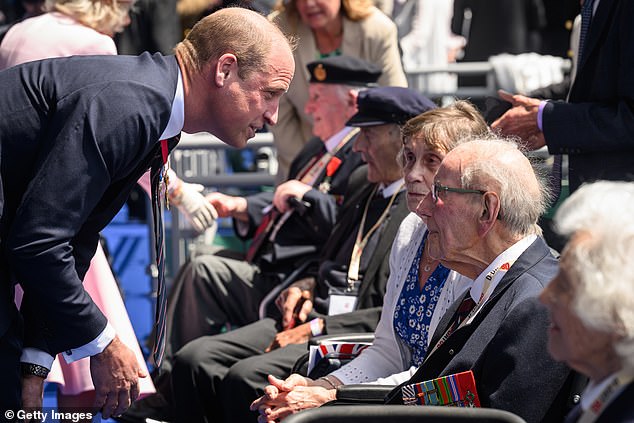 Pictured: The Prince of Wales spoke to war veterans at the D-Day anniversary event in Portsmouth today