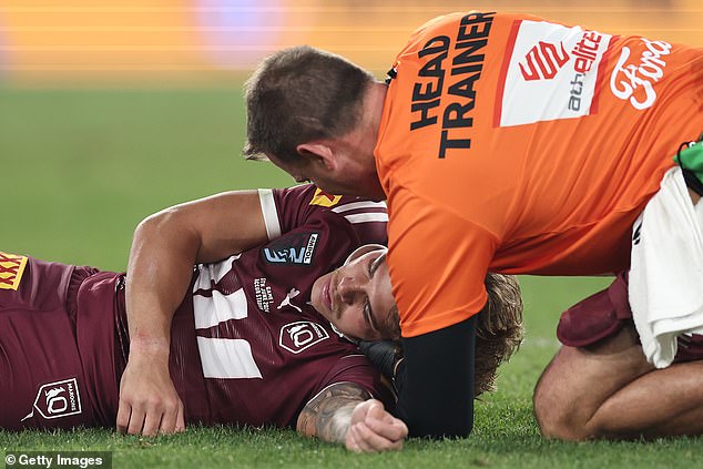 Walsh was left cold after the goal, with Maroons assistant coach Nate Myles receiving an official warning from the NRL when he shouted at Suaalii as he left the field.