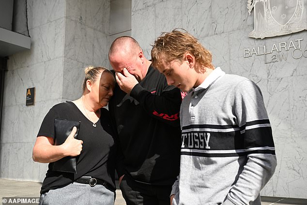 Ms McGuire's family were emotional outside the Ballarat Magistrates Court in April