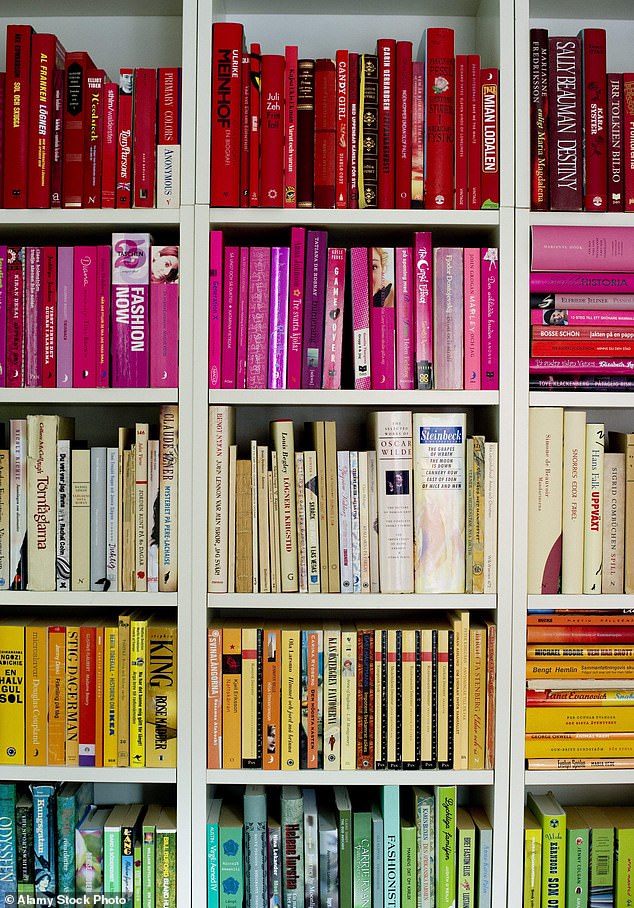 Organizing bookshelves in this way is becoming increasingly popular on social media, with Instagram full of brightly colored #shelfie photos