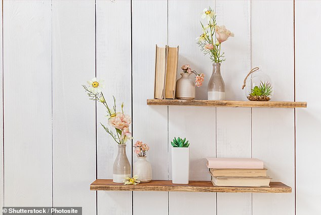 A mostly empty bookshelf with only a few carefully selected books can demonstrate a minimalist way of life