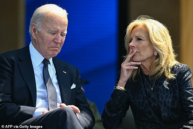 First lady Jill Biden sometimes gives motion signals to the president during public events