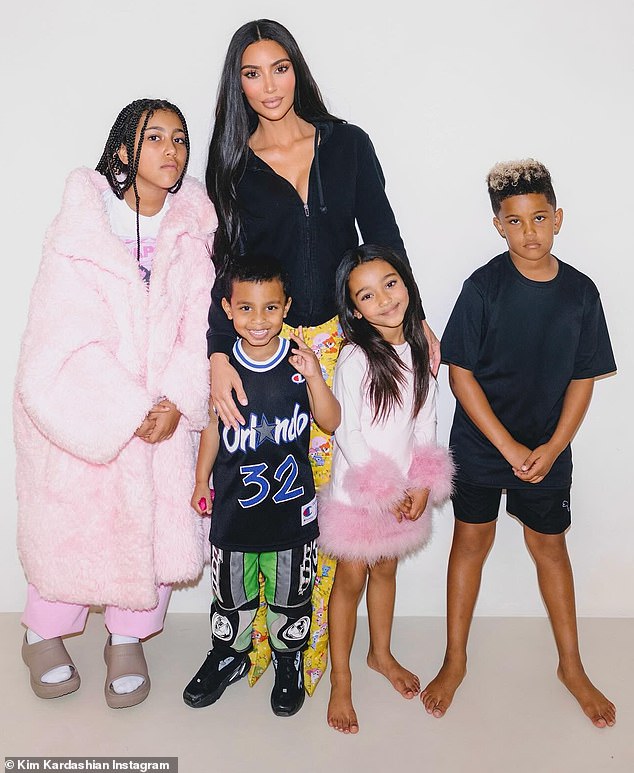 Kardashian, 43, shares North, 10, Saint, eight, Chicago, six, and Psalm, five, with West