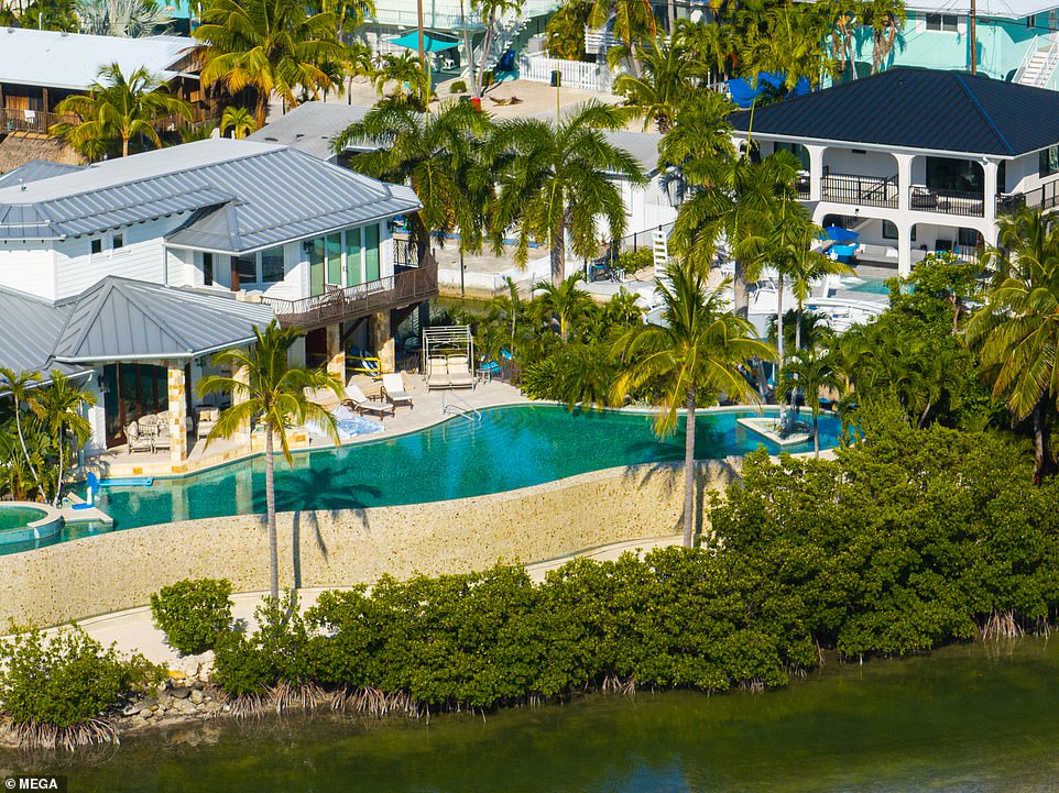 The pool is heated and cooled and is a salt water infinity pool