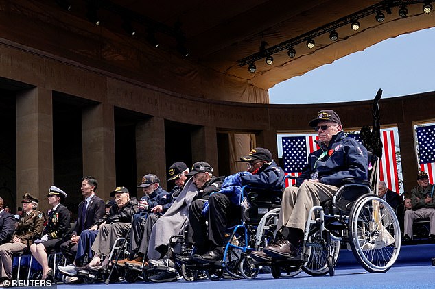 World War II veterans at the American Cemetery in Normandy - 11 were awarded the French Legion of Honor