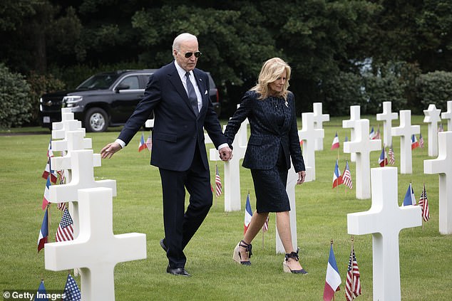 Biden flew to Normandy on Thursday morning, along with other world leaders gathering for the anniversary