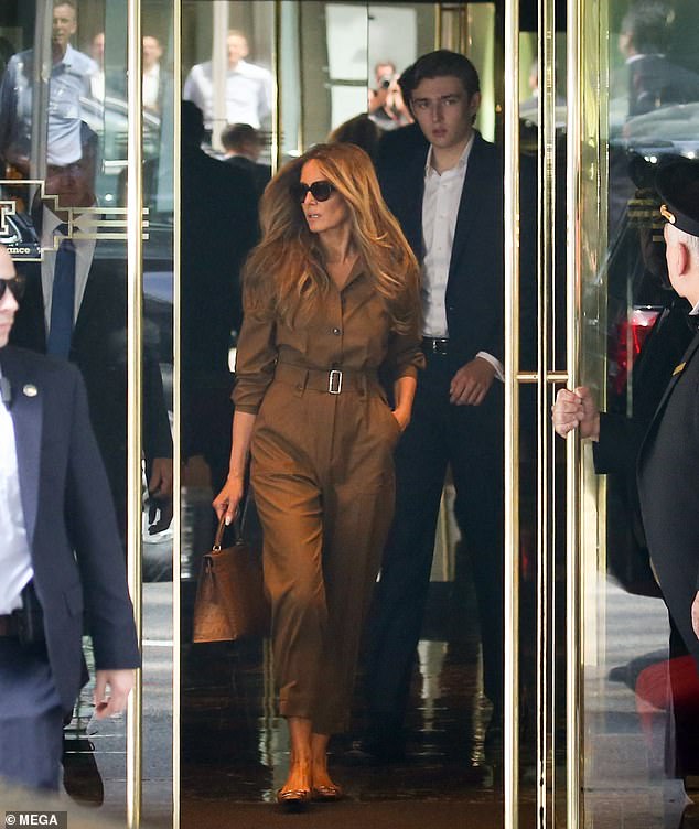 The mother-son duo entered Trump Tower on May 23 and were not seen until Tuesday - five days after Donald Trump was found guilty of 34 charges in New York's hush money trial.